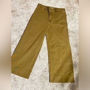 CARGO PANTS Sz 12 by APIECE APART khaki Cotton Wide Leg high waist trousers 5485